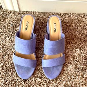 JustFab Purple Low Block Heel Mule Size 10